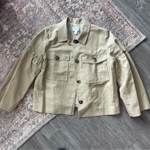 Lewit Gathered Sleeve Linen Jacket